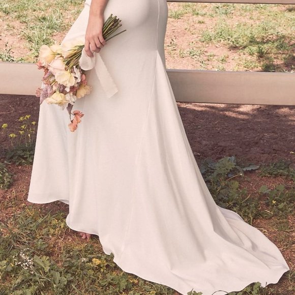 NWT LULU'S Eternal Promise Ivory Satin Cowl Back Sleeveless Wedding Dress - Picture 4 of 9